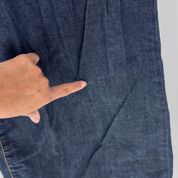 Vintage True Y2K Dark wash denim wide leg jean trouser size 22 classic versatile - Picture 4 of 8